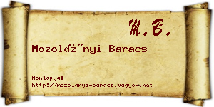 Mozolányi Baracs névjegykártya